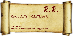 Radván Róbert névjegykártya